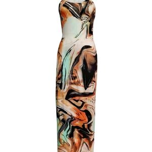 Elegant Multicolor Maxi Dress
